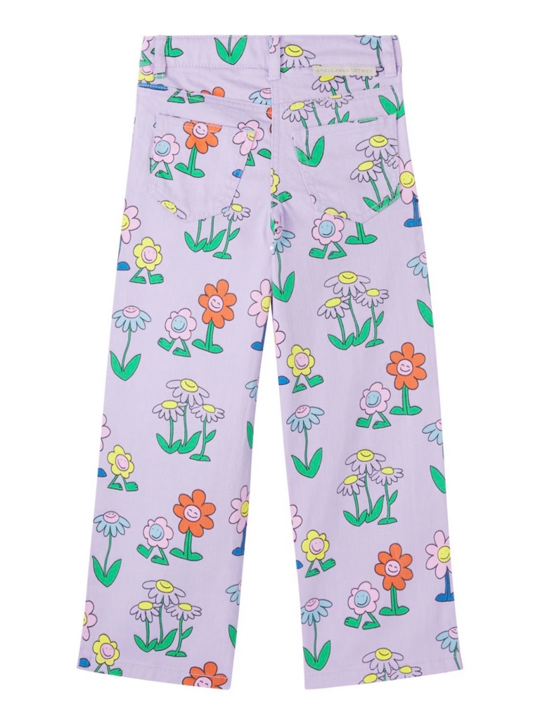 Stella Mccartney Lavender Floral Wide-Leg Pajama Pants